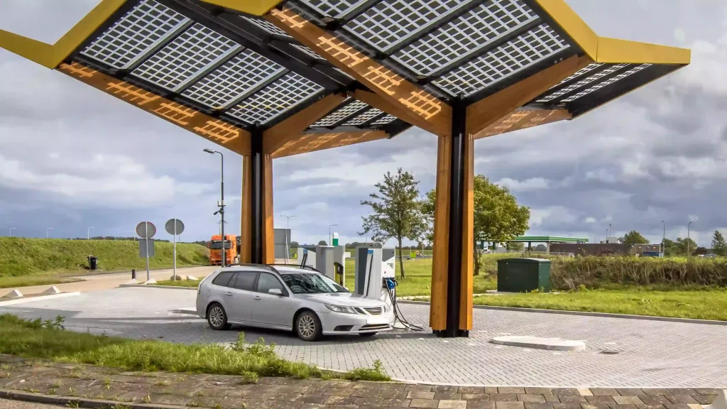 bifacial solar panel car parking lot