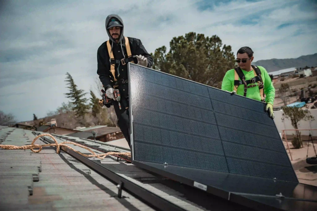 rooftop solar panels racking installation